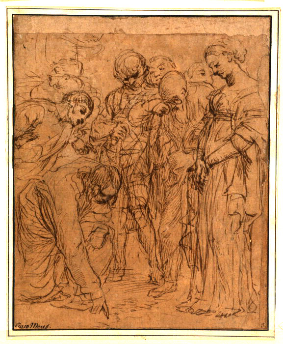 17 Mehus Woman taken in adultery 17th century Mehus, Lieven more Pen and ink, graphite on paper (light buff) Height: 23.9 cm; Width: 19.1 cm Acquisition Witt, Robert Clermont (Sir); bequest; 1952 D.1952.RW.1992 Copyright: © Courtauld Institute of Art Gallery, London